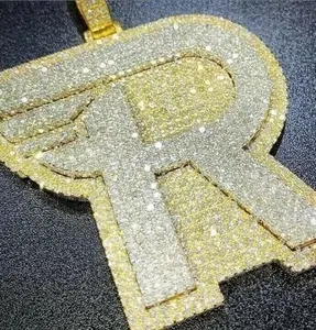 Colgante de Pistola Estilo Hip Hop Vintage con Incrustaciones de Moissanita, Plata de Ley 925 Chapada en Oro, Joyería Personalizada para Fiestas - Product Image 2