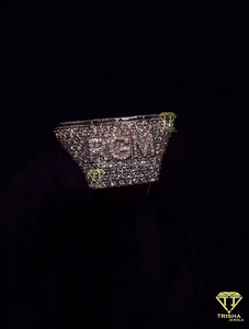 Luxury Boston B Letter Moissanite Diamond <b>Ring</b> Hip Hop Iced Out Rose Gold <b>Statement</b> Jewelry - Product Image 4