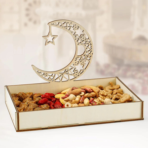 Plateau de service en métal à prix abordable pour dattes, noix, bonbons et fruits secs – Organisateur de table pour la maison, l'Aïd et le Ramadan - Product Image 2