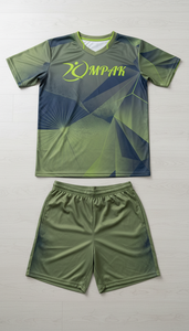 Conjunto de Camiseta y Pantalones Cortos de Voleibol Modernos con Degradado Azul Zafiro Personalizados al por Mayor, Uniforme de Equipo Absorbente de Sudor con Sublimación OEM - Product Image 3