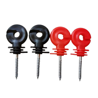 Isolateur annulaire à visser noir durable, galvanisé, revêtu de PVC, résistant aux chocs, en plastique, pour clôture électrique de sécurité, facile à installer