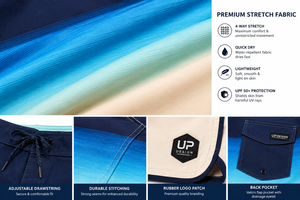 Shorts de bain pour hommes personnalisés, effet ombré, séchage rapide, 100% coton, haute qualité, vêtements de sport aquatiques d'été, marque privée - Product Image 6