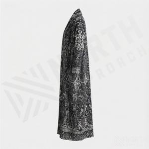 Abaya plissée, nouvelle mode vintage, grande taille, en polyester, élégante, à manches longues, extensible dans quatre directions, antistatique, pour femmes - Product Image 3