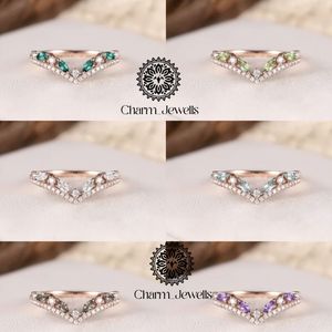 Bague en Moissanite Plaqué Or Rose pour Femme Charm_Jewells, Design Géométrique, Sertissage Pavé, Bague de Fiançailles Romantique avec Pierre Précieuse - Product Image 5