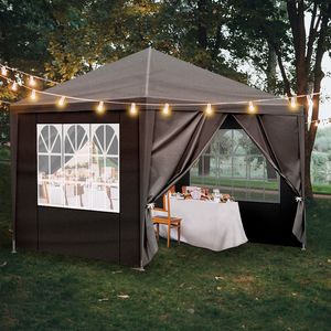 Gazebo Impermeabile 3x3m per Eventi all'Aperto - Tenda Nera per Matrimoni, BBQ e Catering - Product Image 1
