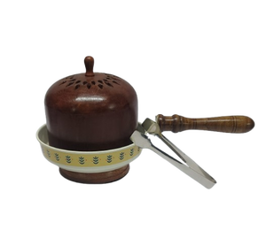 Metal incense <b>burner</b> with wooden cover. New Design Metal Incense <b>Burner</b> With Wooden Cover, Premium Metal Incense <b>Burner</b>. - Product Image 1