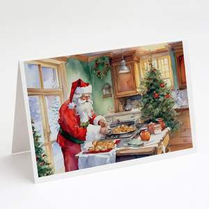 Lunatique A7 taille 5x7 cartes vierges Pack 8 Père Noël Père Noël cartes de voeux enveloppes pour les messages de la saison des vacances - Product Image 1