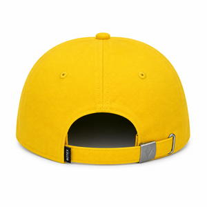 Casquette de baseball en coton jaune Botex à 6 panneaux, unisexe, réglable, décontractée, avec logo brodé sur le panneau avant - Product Image 4