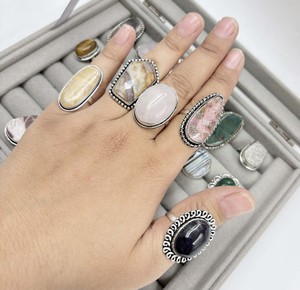 Natural Assorted Gemstone <b>Silver</b> Plated <b>Rings</b> Assorted <b>Rings</b> <b>Set</b> Wholesale Ready <b>Rings</b> Bulk Jewelry Supplier - Product Image 6