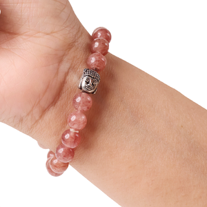 High Quality Strawberry quartz Beads Buddha <b>Bracelet</b> Romantic Gift Fashion Charm Jewelry for Men Women Energy Meditation - Product Image 2