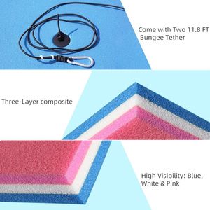 Lettino Galleggiante Ecologico da 2,7 m per Adulti, Durevole, per Piscina, in Blu, Bianco e Rosa, per Intrattenimento - Product Image 5