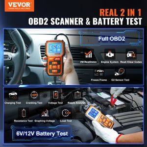 Aggiornamento 2 IN1 OBD2 Scanner strumento diagnostico protocollo OBDII Tester batteria lettore di codici auto per 1996 tutte le auto 6V/12V batteria - Product Image 2