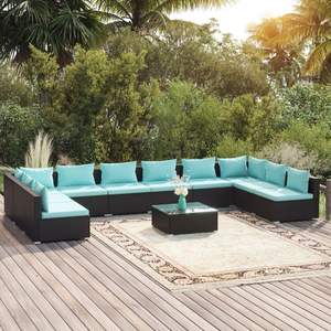 Conjunto de Muebles de Jardín en Negro y Azul Agua - Product Image 1