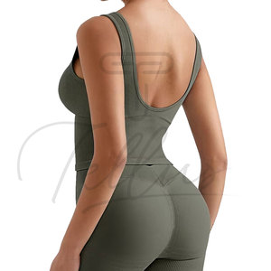 Women Yoga Set Workout Fitness Gym Wear Yoga Set Gym Clothing Sleeveless Yoga Set For Women - Product Image 2