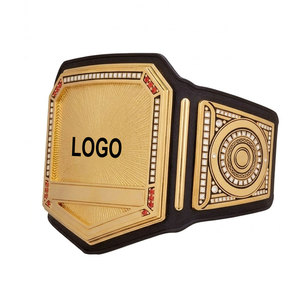 Unumstrittener Meisterschaftsgürtel, vergoldeter Wrestling-Titelgürtel mit schwarzem Lederriemen, personalisierte Sportauszeichnung - Product Image 2