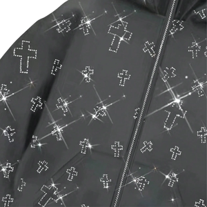 Sudadera con Capucha Extra Grande para Hombre, Color Personalizado, Estampado de Diamantes de Imitación, Bordado, Forro Polar, Estilo Urbano, 100% Algodón - Product Image 4