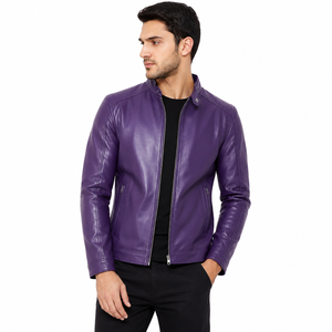 sleek men leather <b>jacket</b> offering a <b>smart</b> fit soft comfort durable quality and stylish appeal for <b>casual</b> outings daily wear - Product Image 1