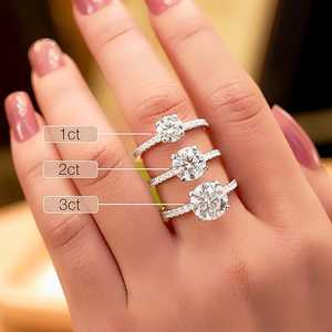 Solitaire Moissanite Engagement Ring Round Cut 925 Sterling <b>Silver</b> <b>Wedding</b> <b>Band</b> for Women - Product Image 6