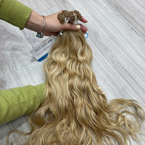 Pur # Extensions de kératine italiennes 613 Platinum Mini Flat Tip Blonde, haute précision, sans fixation, élasticité, ton haut de gamme - Product Image 3