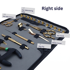 Kit complet d'application d'extensions capillaires avec fil passeur à boucle, pince à ouvrir les perles, peigne, pinces et ciseaux de précision - Product Image 5