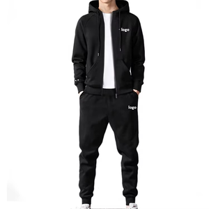 OEM Comfortable Sports Hoodie and Sweat <b>Pants</b> Set Tracksuits Wholesale 2 Piece Zip Hoodie Track Suit Men - Product Image 4