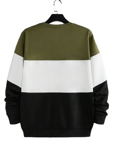 Sweat-shirt décontracté pour homme, col rond, tricoté, manches longues, couleur unie, blocs de couleur, poignets côtelés - Product Image 2