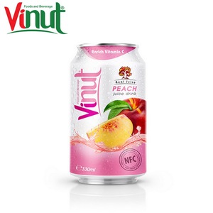 น้ำพีชแท้รสออริจินัลแบบกระป๋อง 330 มล. ไม่มีน้ำตาล รสผลไม้เขตร้อน ได้รับการรับรองมาตรฐาน BRC รับผลิตแบบ OEM ODM แบรนด์ส่วนตัว - Product Image 1