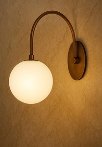 Handmade Brass Globe <b>Wall</b> <b>Sconce</b> | Mid-Century Bedside <b>Light</b> KULSOOM - Product Image 5