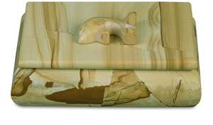 Boîte à bijoux de luxe en onyx avec figurine sculptée à la main, coffret de rangement en pierre, cadeau pour les collectionneurs de décoration intérieure - Product Image 2