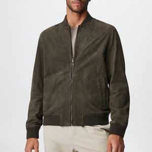 Veste en daim pour homme, tenue décontractée d'hiver de poids moyen, style vintage, avec poches, en cuir uni, design tendance - Product Image 1