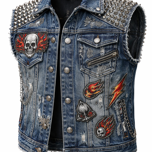 Chaleco Vaquero Casual de Invierno con Tachuelas para Hombre, Personalizado para Pedidos al por Mayor - Calidad Premium, 100% Algodón, Servicios OEM/ODM - Product Image 4