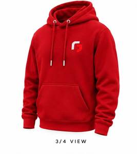 Sweat-shirt à capuche rouge pour homme, coupe classique, logo sur le devant, poche, décontracté, 100% coton molletonné imprimé, vêtements d'hiver, 320g - Product Image 5