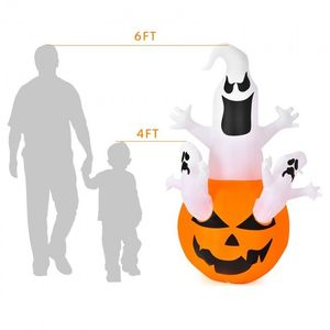 Decorazioni Gonfiabili di Halloween a Forma di Zucca da 6 Piedi per Esterni con Luci LED, Decorazioni Gonfiabili da Giardino - Product Image 5