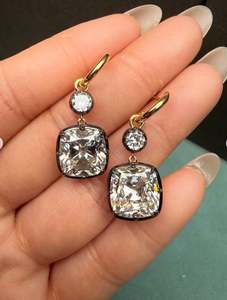 Pendientes de Moissanita con Corte Cojín, Plata de Ley 925, Chapados en Oro, Certificados, Delicados, Elegantes, Minimalistas, Joyería de Lujo, Regalo - Product Image 3