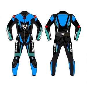 Traje de Motociclismo Rawasaki para Hombre, de Cuero Vacuno/Canguro, Mono de Carreras, con Protección OEM CE - Product Image 1