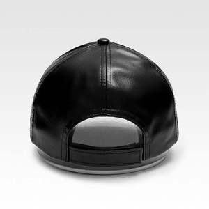 Gorra de Béisbol de Cuero Negra Unisex, Ajustable, Estilo Casual, para las Cuatro Estaciones - Product Image 2