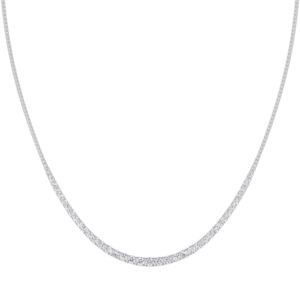 สร้อยคอเทนนิสเพชรแล็บเกรด Celeste 14k ทองคำแท้ ดีไซน์เรียบง่าย ราคาขายส่งแบบคลาสสิก (5 กะรัต) ทูวี. - Product Image 1