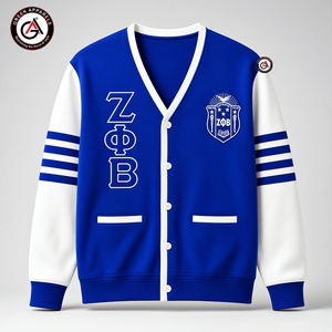 เสื้อคาร์ดิแกนอะคริลิกปักลายถักสำหรับผู้หญิง Zeta Phi Beta Finer |   ZOB Sorority ชุดปักลายสไตล์วินเทจสำหรับสุภาพสตรี - Product Image 1
