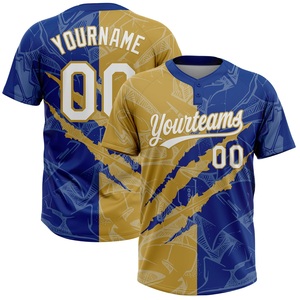 ชุดซอฟต์บอลสีน้ำเงิน Game Ready Cream พร้อมลายกราฟิก Modern Claw ผลิตจากผ้าประสิทธิภาพสูง รับผลิตตามแบบทีมโดยตรงจากโรงงาน - Product Image 2