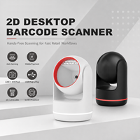 Escáner de Código de Barras Omnidireccional, Compatible con Códigos 1D/2D, Escaneo Continuo a 60 fps, Escáner de Código de Barras de Escritorio para Comercio Minorista y Supermercados
