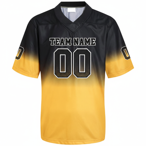 เสื้อฟุตบอลอเมริกันแบบสั่งทำพิเศษ พิมพ์ลายแบบซับลิเมชั่น โลโก้ทีมตามสั่ง ระบายเหงื่อได้ดี คอวี แขนครึ่งตัว สำหรับทุกเพศ - Product Image 1