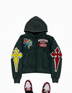 Sudadera con capucha extragrande de lujo para hombre, personalizada, de algodón pesado 100% 500gsm, con logotipo bordado a medida, venta al por mayor. - Product Image 4