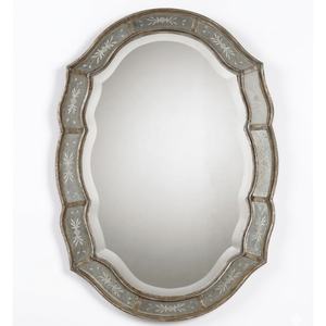 Espejo de Pared Clásico con Acentos Barrocos Venecianos | Espejo Decorativo de Vidrio con Marco Tallado Ornamentado Vintage para Sala de Estar de Lujo, Entrada - Product Image 1