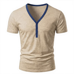 Camisetas de Alta Calidad para Hombre, Cuello en V, Hombros Caídos, 100% Algodón Orgánico, Tejido de Punto, Ecológicas, 180g, Hechas en Bangladesh - Product Image 1