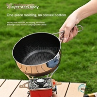 Ustensiles de cuisine de camping YCX, casseroles et poêles en acier inoxydable 316, wok antiadhésif, cuisinière à gaz pliable portable, capacité pour 1 à 3 personnes