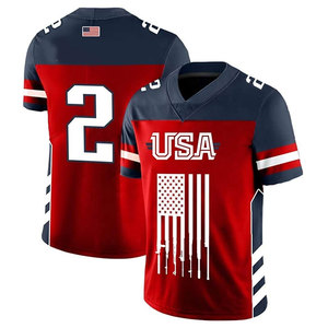 Maillot de football américain personnalisé en maille épaisse à manches courtes, pratique, de haute qualité, durable, respirant, 100 % polyester - Product Image 2