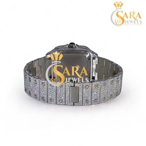 Luxury Moissanite Diamond <b>Watch</b> <b>Custom</b> Hip Hop Style 41mm Square Dial Stainless Steel Band Quartz Movement Waterproof New - Product Image 3