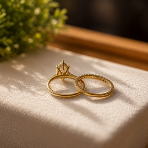 Anillo de compromiso de oro amarillo chapado en oro de 18 quilates para el Día de San Valentín, con halo oculto de moissanita, corte marquesa clásico, anillo de propuesta de diamantes - Product Image 3