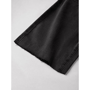 <b>High</b> <b>Waisted</b> Loose Fit Black Denim <b>Shorts</b> Straight Leg Stonewashed Casual Summer Women's <b>Shorts</b> Best Selling <b>Jeans</b> <b>Shorts</b> - Product Image 6