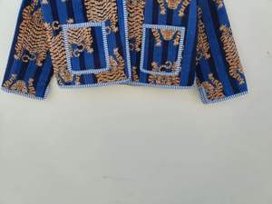 Veste en coton matelassée florale : Manteau léger réversible fait main - Product Image 3